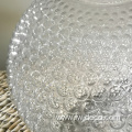 custom transparent embossed ball shape round glass vase